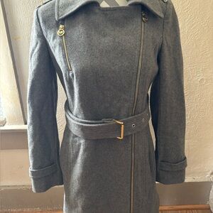 Michael Kors Charcoal Belted Trench Coat